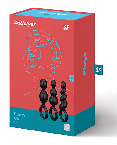 Satisfyer Booty Call Plugs Set of 3 Black Silicone Anal Plugs