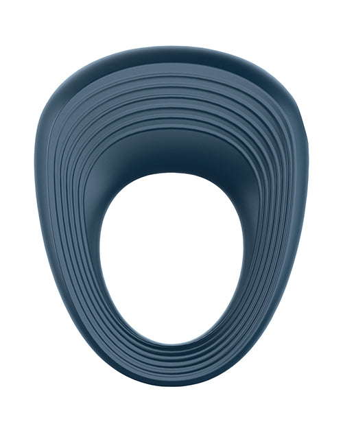 Satisfyer Power Ring Vibrating Silicone Cock Ring with 10 Speeds – Dark Blue