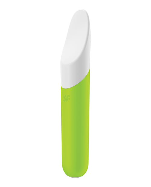 Satisfyer Stimulator Green Ultra Power Bullet with Curved Silicone Tip and Waterproof Design for Precise Clitoral Stimulation