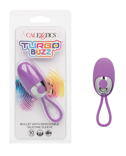 Turbo Buzz Bullet Stimulator waterproof removable silicone sleeve USB rechargeable for discreet adult stimulation