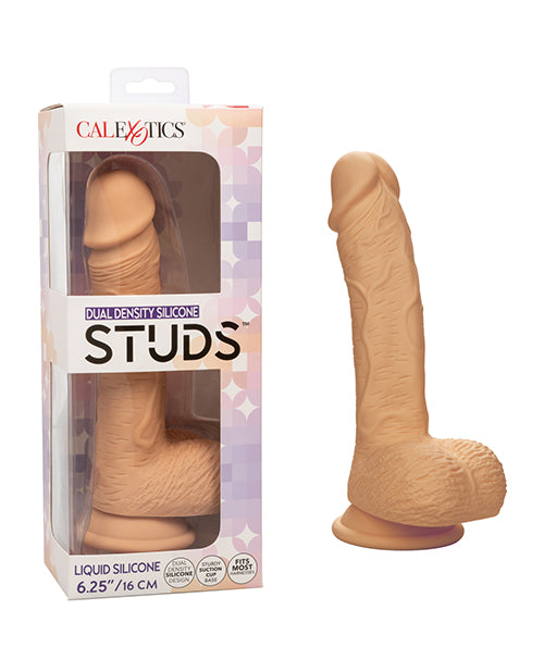 Dual Density Silicone Dildo 6.25 Inch with Realistic Shaft and Suction Cup Base for Authentic Penetration