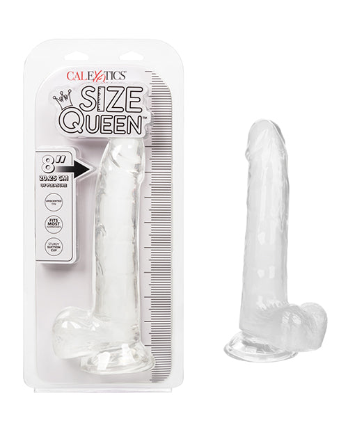 Size Queen Dildo 8-Inch Realistic Shaft Suction Cup Base for Lifelike Penetration and Hands-Free Pleasure