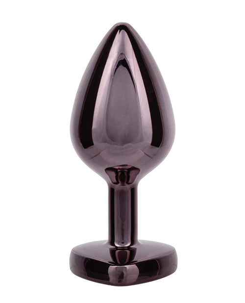 Jewel Black Diamond Heart Butt Plug - Large, Black