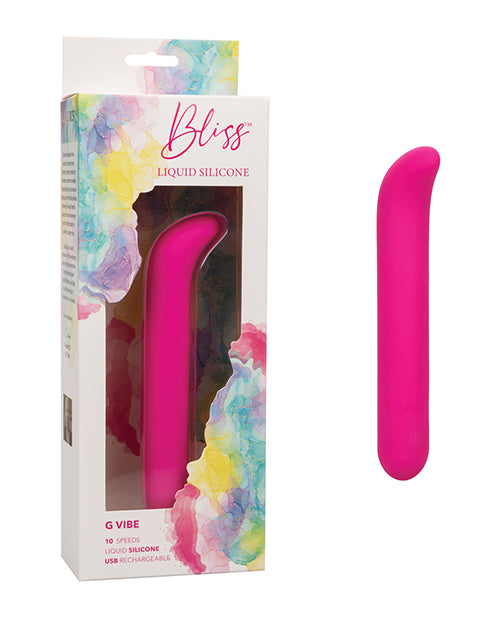 Bliss Vibrator Liquid Silicone G Vibe Curved Tip 10 Vibration Speeds for G-Spot Stimulation and Intimate Play