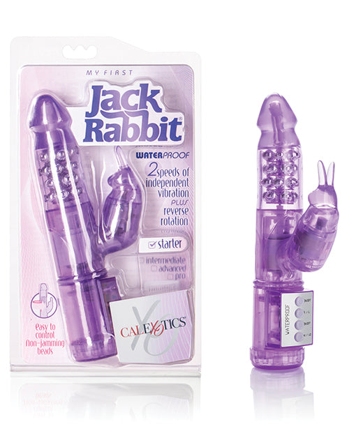 Jack Rabbit Vibrator Purple Waterproof Design Rotating Beads Bunny Ears for Beginner Pleasure