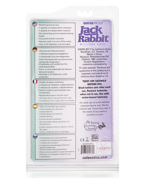 Waterproof Jack Rabbit Vibrator with Floating Beads and Bunny Teaser