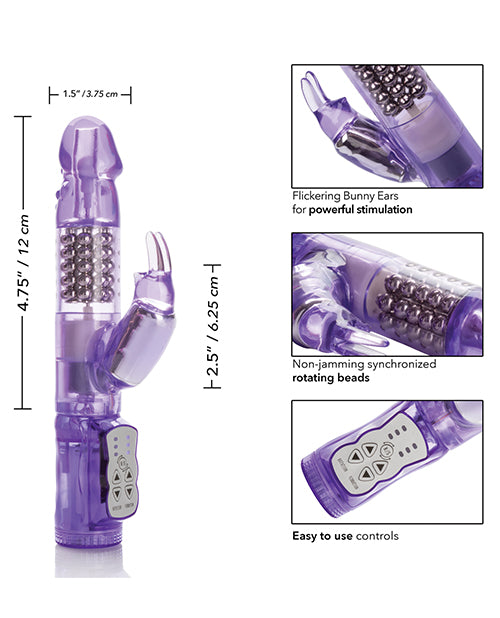 Waterproof Jack Rabbit Vibrator with Floating Beads and Bunny Teaser