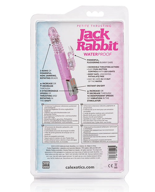 Jack Rabbit Petite Thrusting Vibrator with Bunny Clitoral Teaser - Pink