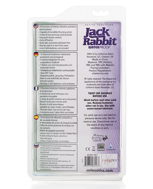 Petite Thrusting Jack Rabbit Vibrator with Rotating and Clitoral Stimulation - Purple