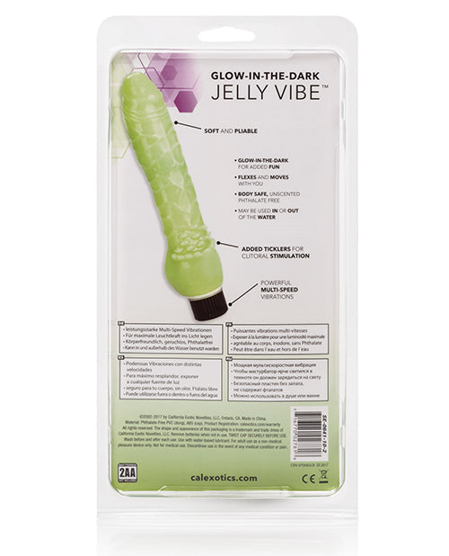 Glow In The Dark 7-Inch Jelly Penis Vibrator with Multi-Speed Settings