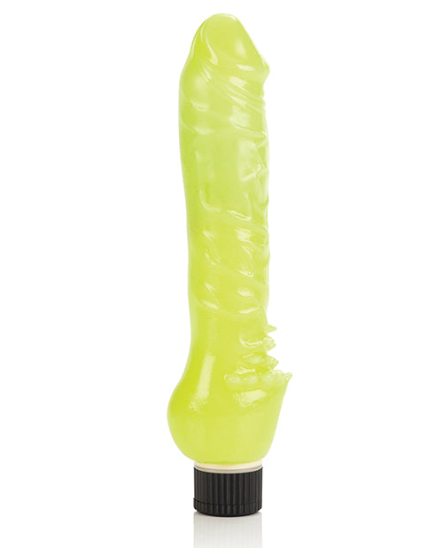 Glow In The Dark 7-Inch Jelly Penis Vibrator with Multi-Speed Settings