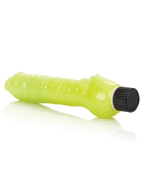 Glow In The Dark 7-Inch Jelly Penis Vibrator with Multi-Speed Settings