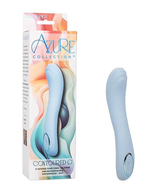 Azure Vibrator Contoured G-Spot Design with Textured Tip and 12 Vibrating Functions for Intimate Stimulation