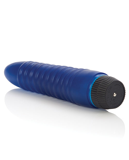 Future Flex Turbo Dyne Jelly Vibrator with Ridged Shaft in Blue