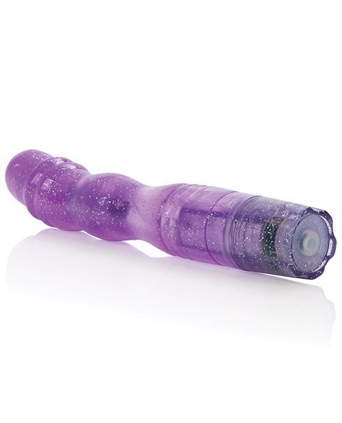 Sparkle Softees G-Spot Purple Jelly Vibrator with Ribbed Curved Shaft