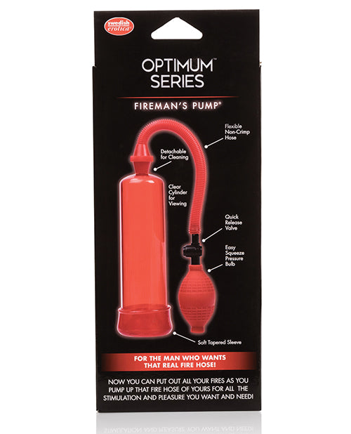 Fireman's Pump Red Penis Enhancement Device with Ergonomic Bulb