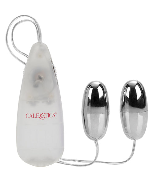 Pocket Exotics Double Silver Bullets with Multi-Speed Vibrating Stimulator