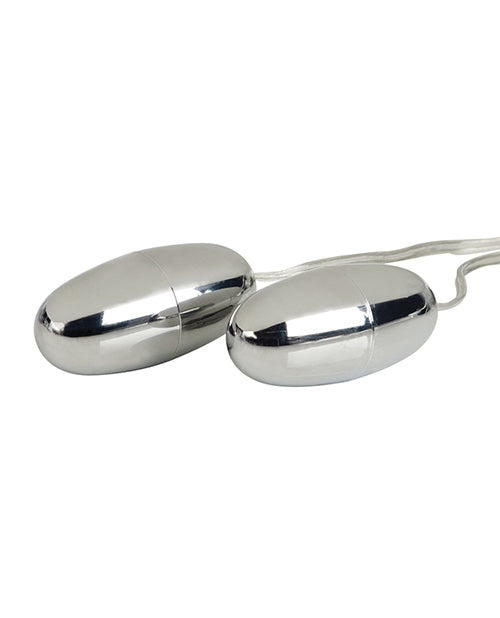Pocket Exotics Double Silver Bullets with Multi-Speed Vibrating Stimulator