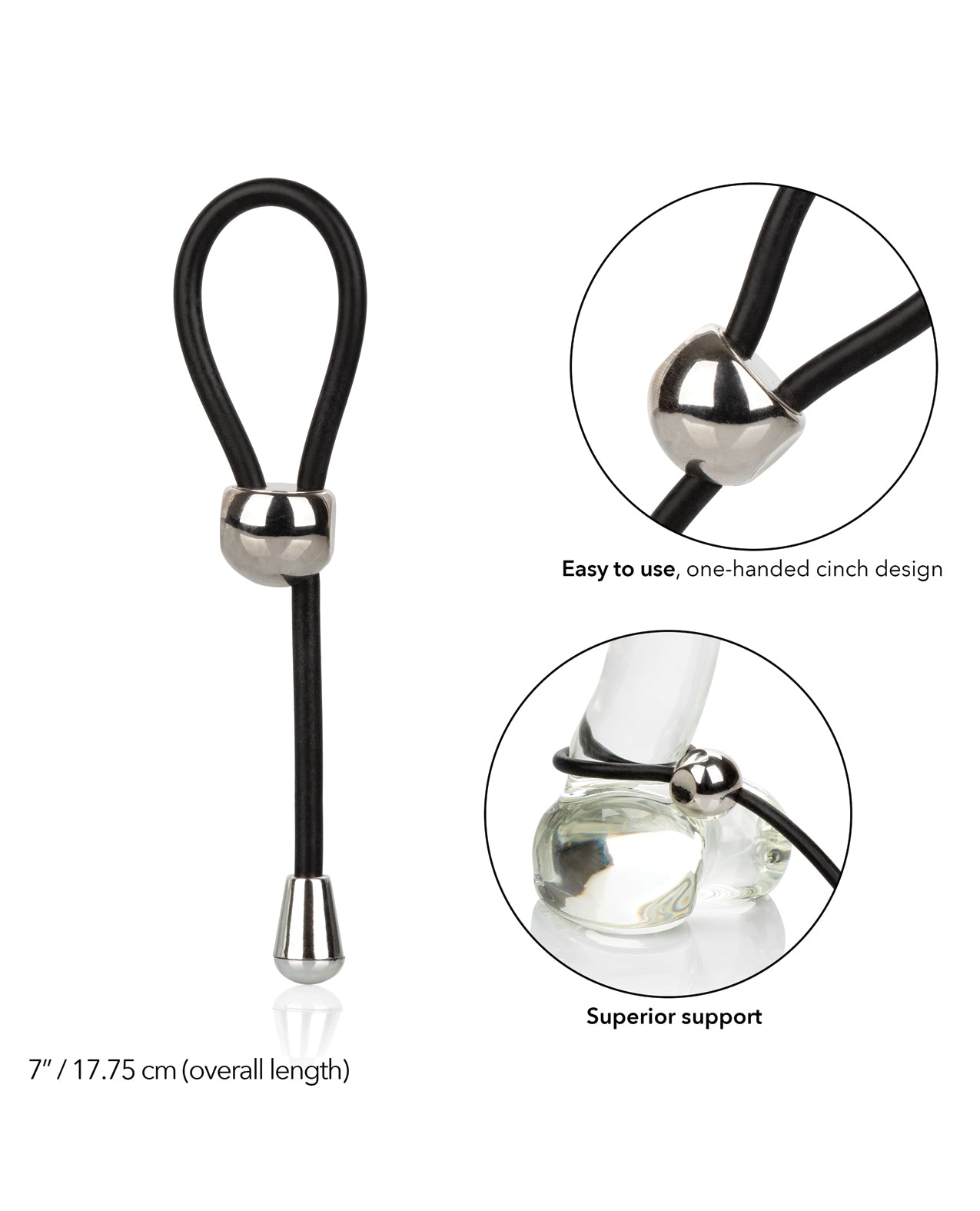 EZ Cinch Silicone Lasso Ring with Bead Adjustable Fit