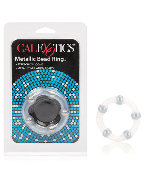 Rings! Penis Enhancement Metallic Bead Ring Clear with Steel Beads and Stretchy Silicone for Intimate Support