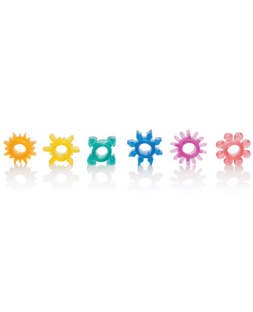 Senso 6 Pack Textured Penis Enhancement Rings – Assorted Colors