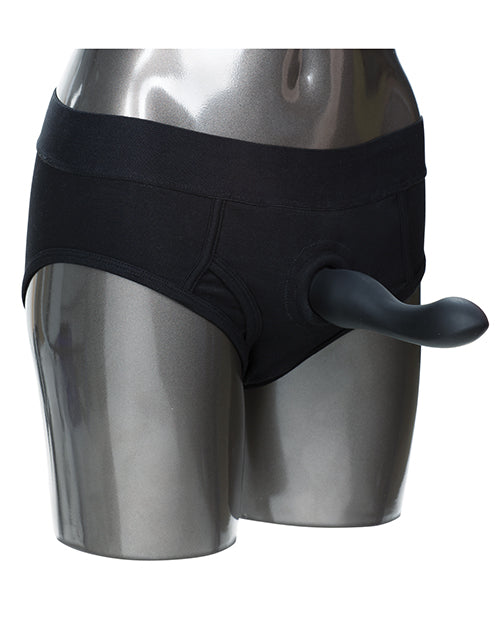 Black Brief Harness with Hipster Cut and Internal Pockets