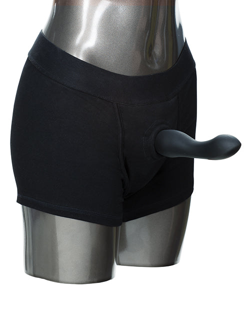 Packer Gear Boxer Harness – Black Cotton Spandex Briefs with O-Ring and Internal Pockets