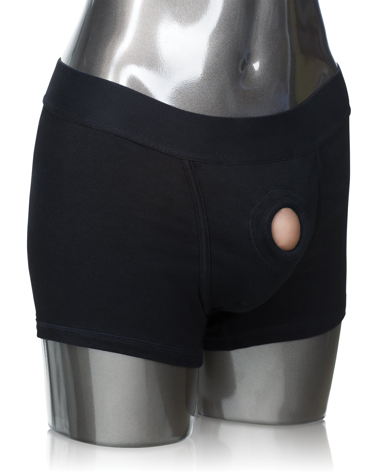 Black Boxer Brief Harness XL/2XL with Reinforced O-Ring and Bullet Pocket