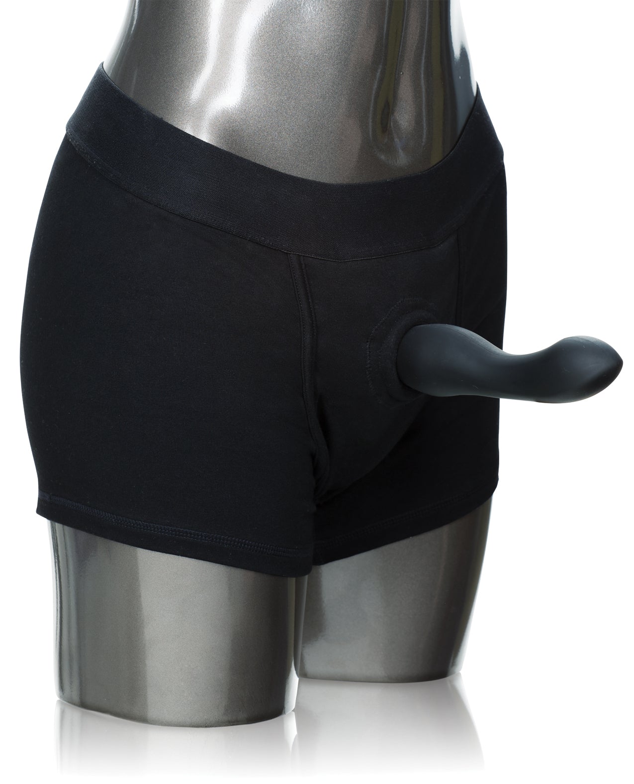 Black Boxer Brief Harness XL/2XL with Reinforced O-Ring and Bullet Pocket