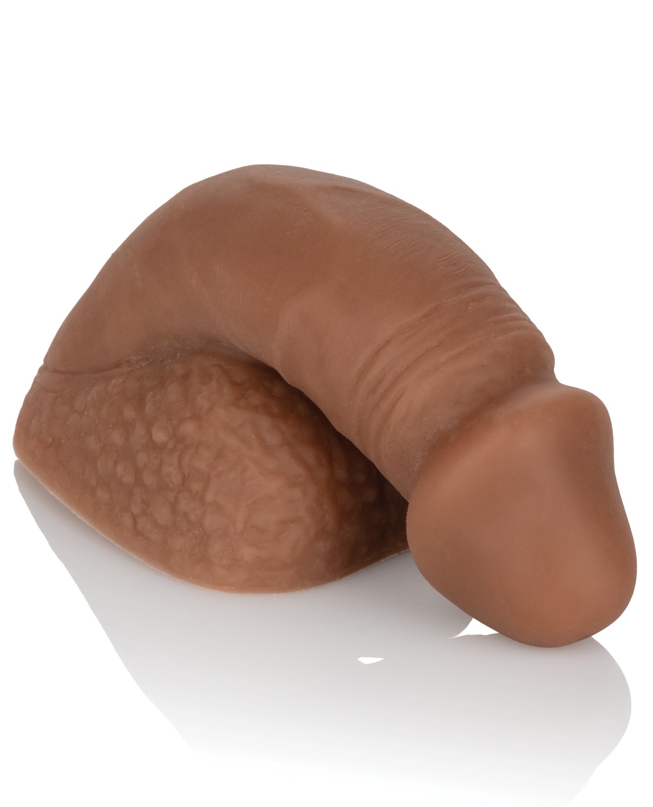 Packer Gear 4-Inch Silicone Packing Penis with Secure Harness Base – Brown
