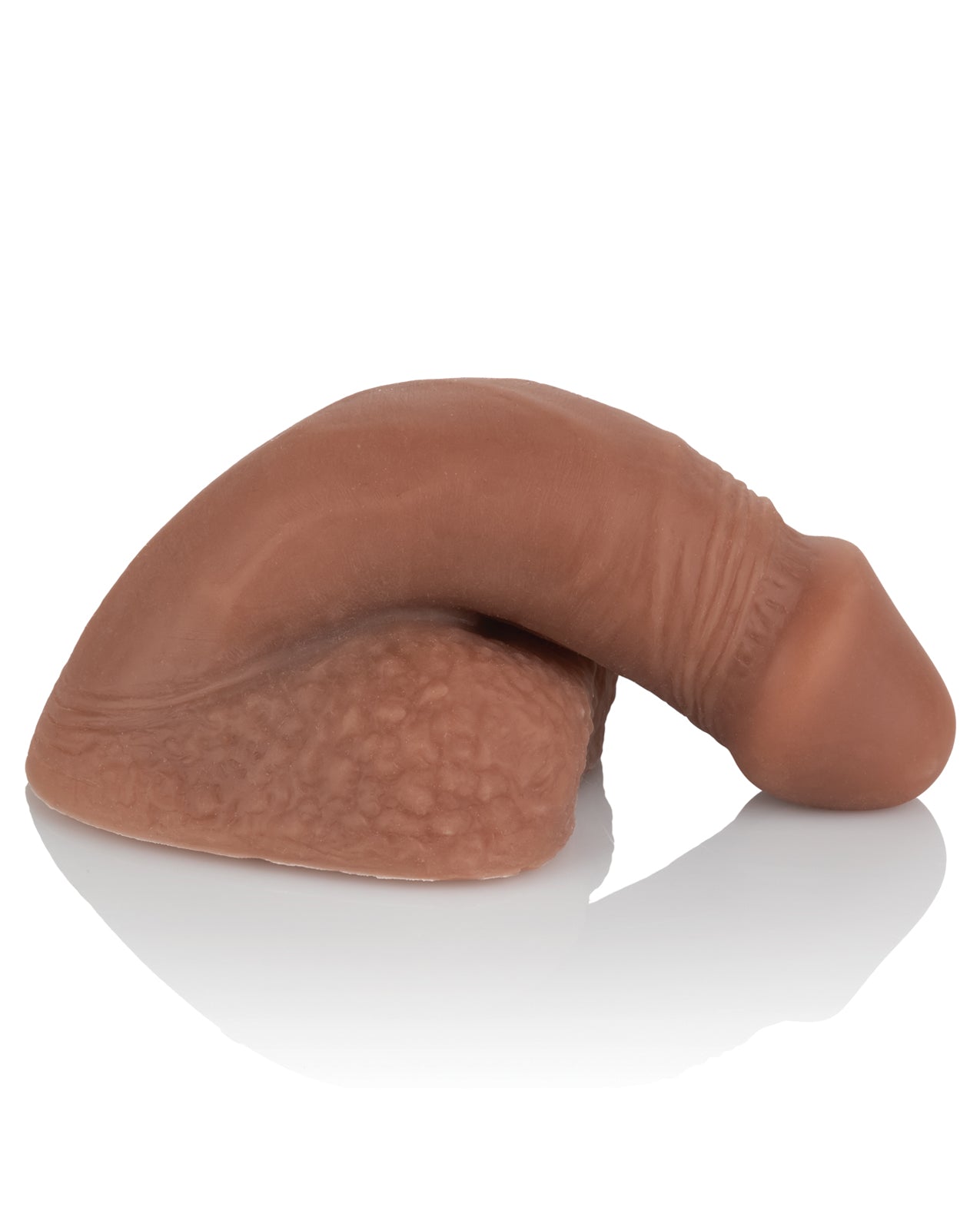 Packer Gear 4-Inch Silicone Packing Penis with Secure Harness Base – Brown