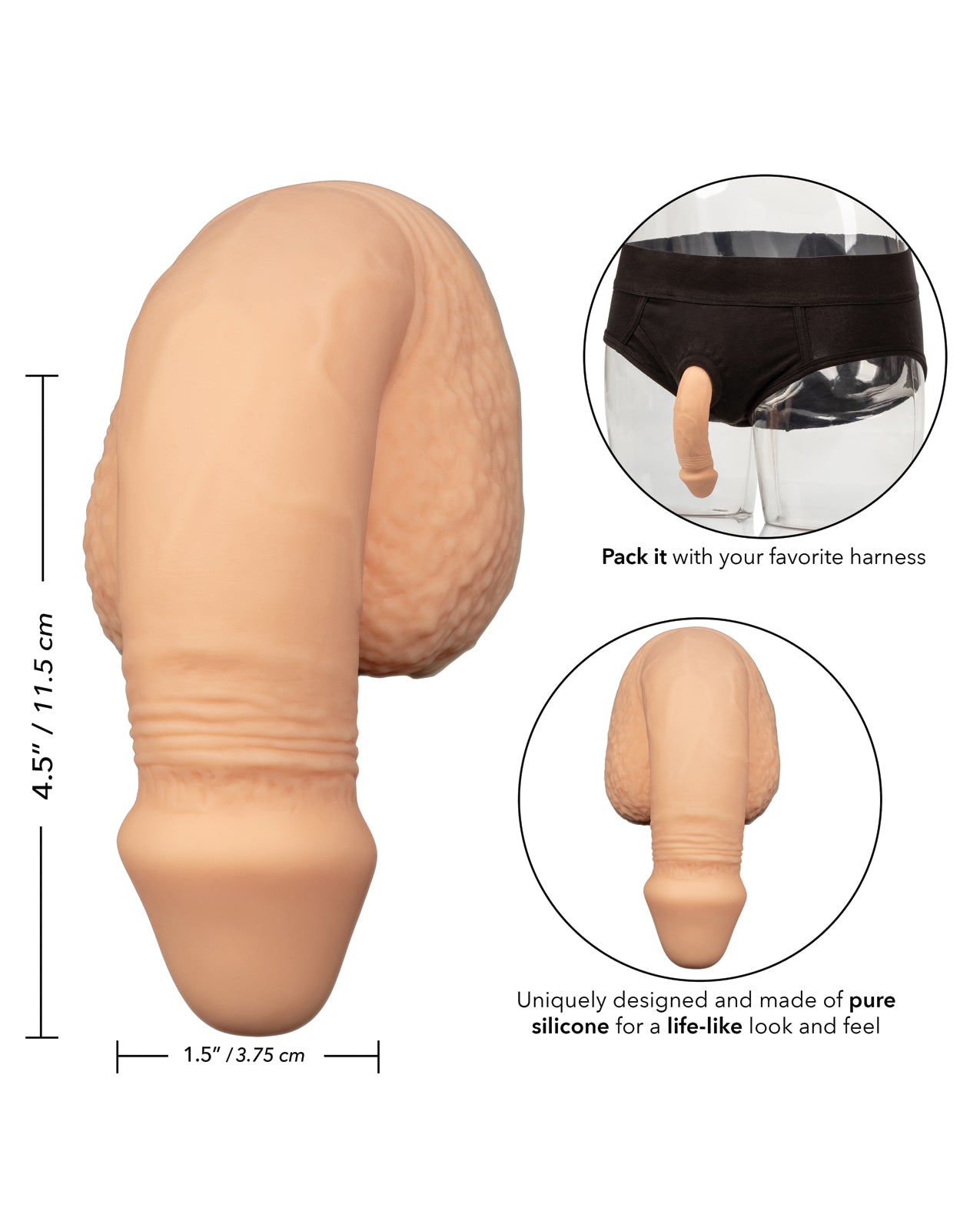 5-Inch Silicone Packing Penis with Realistic Feel and Secure Base