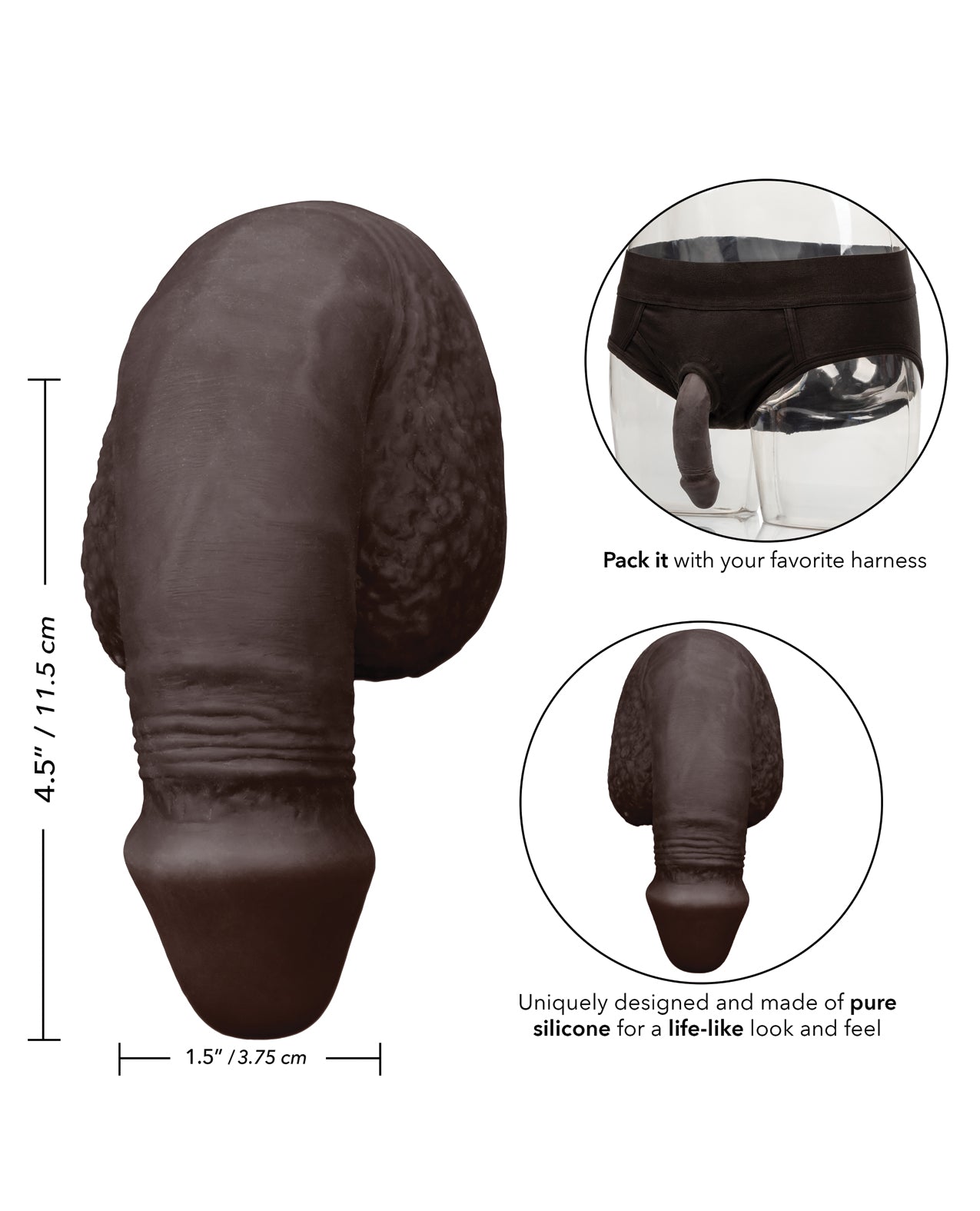 5-Inch Silicone Packing Penis with Harness Base by Packer Gear