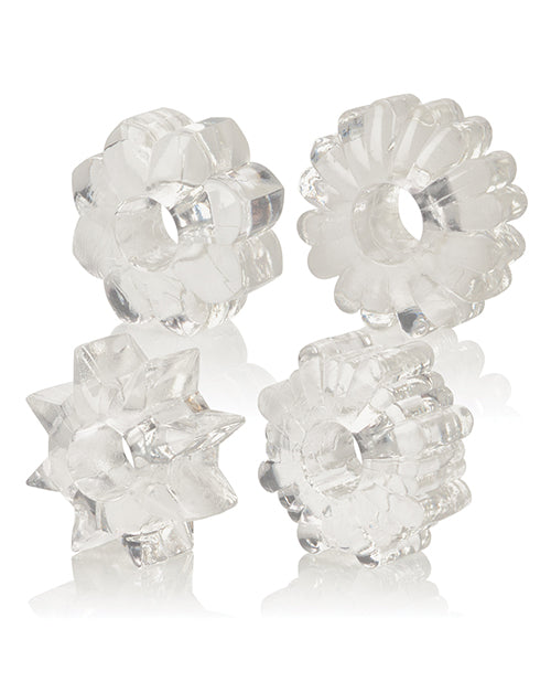 Super Stretchy TPR Penis Enhancer Rings Set – 4 Clear Varieties