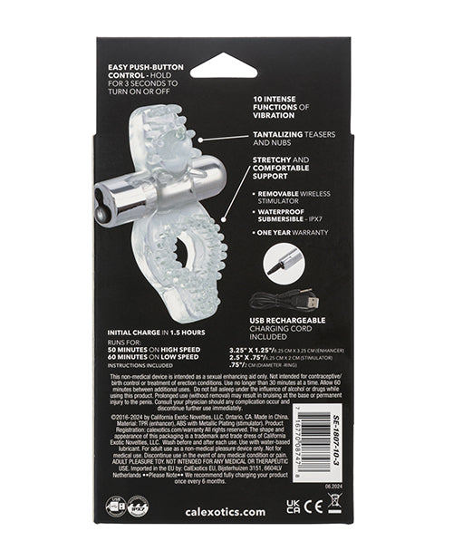 Clear Wireless Passion Enhancer Stimulator with Bullet Vibrator