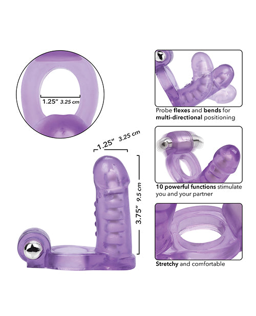 Double Diver Vibrating Enhancer with Flexible Penetrator – Purple