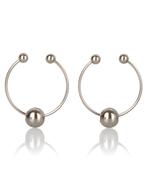 Silver Non-Piercing Nipple Jewelry with Sensual Beaded Accents