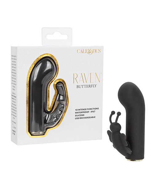 Raven Vibrator G-Spot Vibrator Flickering Butterfly Wings Curved G-Tip for Discreet Dual Stimulation