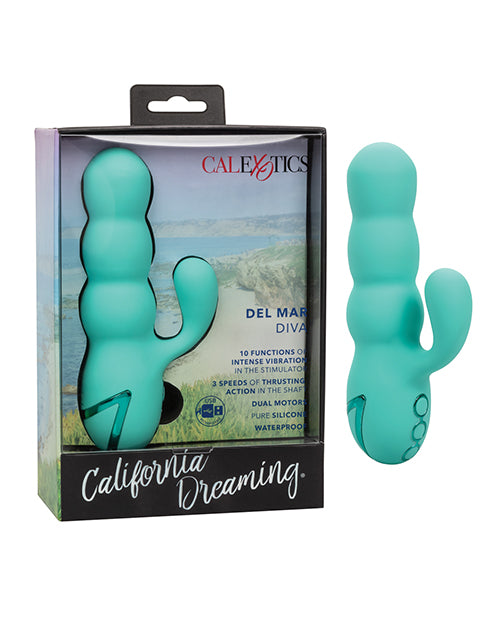 California Dreaming Vibrator with Dual Stimulation and Thrusting Action for Enhanced Pleasure