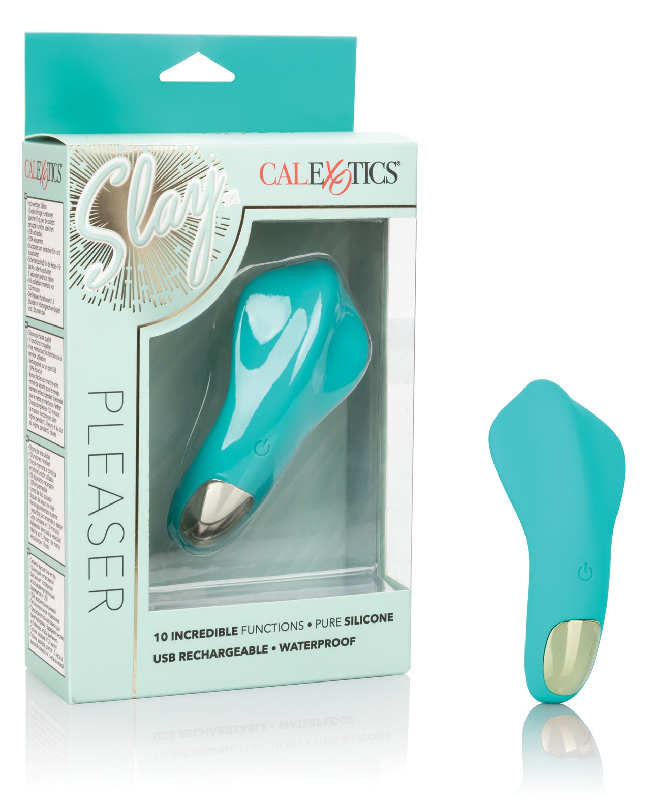 Slay Vibrator Compact Flexible Silicone Teal with 10 Vibration Patterns for Discreet Personal Use