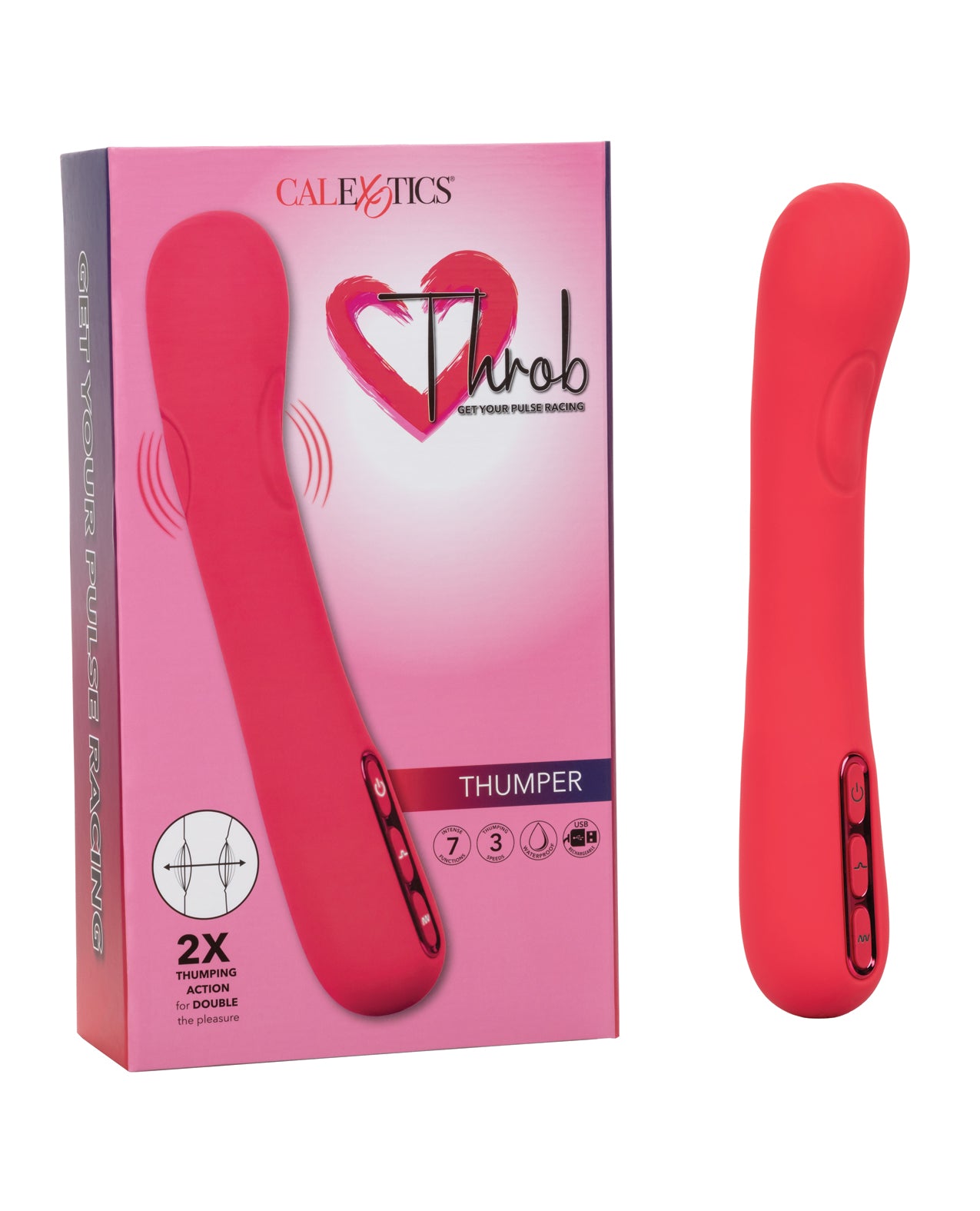 Throb Vibrator Dual Thumping Pads Rechargeable Silicone Massager for Intense Targeted Stimulation