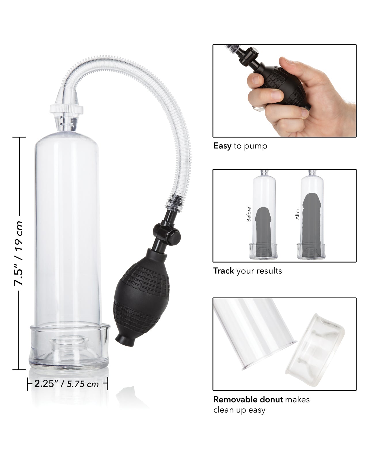Dr. Joel Kaplan Clear Erection Pump with Comfortable Flanged Base