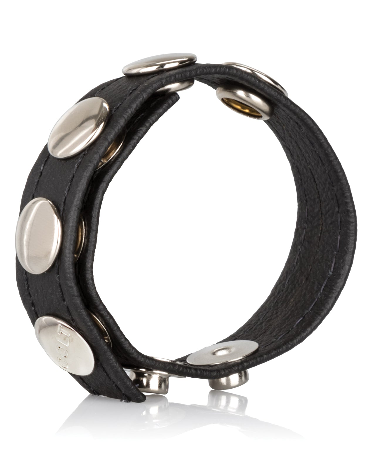 COLT Adjustable 5 Snap Leather C/B Strap in Black