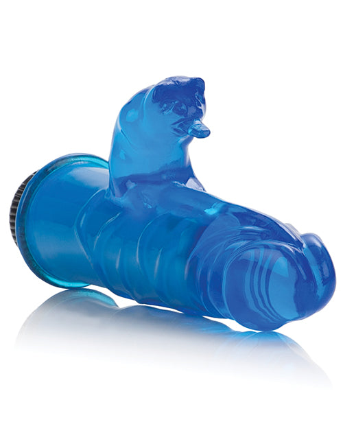 Blue Jelly Crystal Playmate 3" Vibrator with Clitoral Arouser