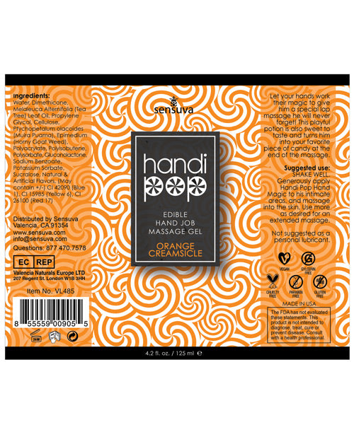Handipop Massage Gel Orange Creamsicle Flavored Edible Lubricant