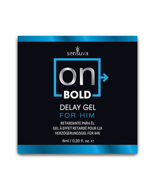 On Delay Gel Single Use Packet Benzocaine Minty Oil-Free for Prolonged Male Sexual Pleasure