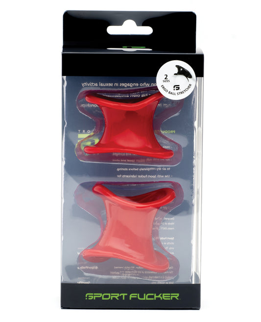 Sport Fucker Ergonomic Ball Stretcher Kit with Dual Sizes – Red