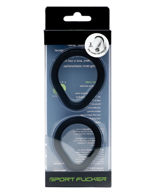 Sport Fucker Epic Hard on Kit Black Silicone Ring Set