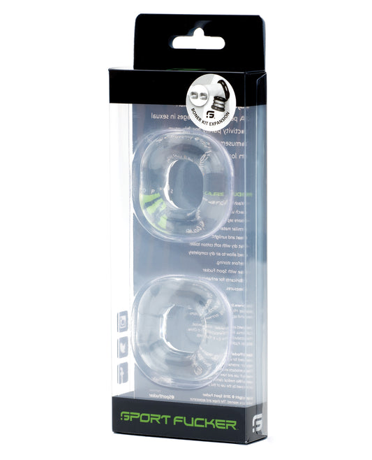 Sport Fucker Penis Enhancement Rings Clear Set with Square Design for Custom Comfort and Versatility