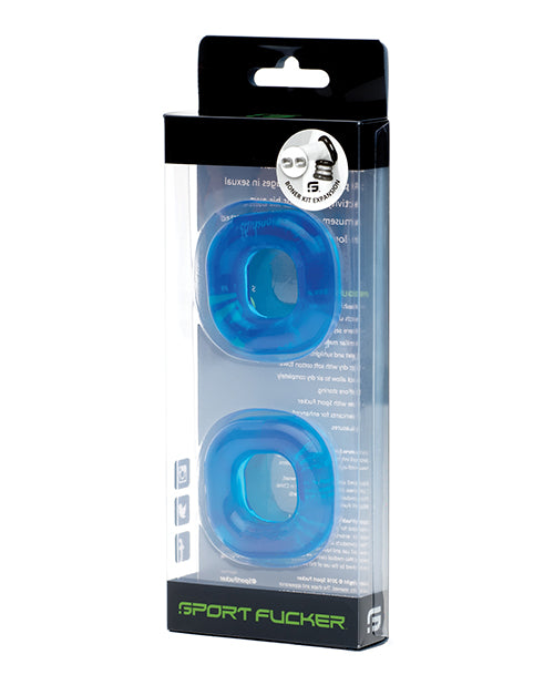 Sport Fucker Penis Enhancement Kit Ice Blue Silicone Rings Square Donuts for Custom Support